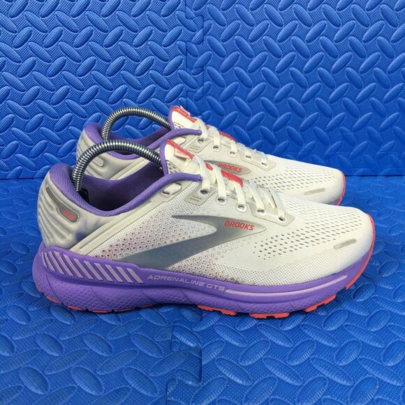 Brooks Adrenaline GTS 22 Womens Running Shoes White Athletic Sneaker Size 10B - Picture 1 of 11